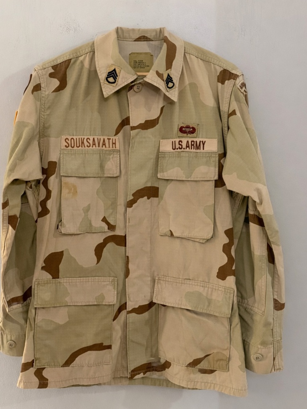 Vintage US Army 82nd Airborne Desert Camo BDU Shirt Small Regular